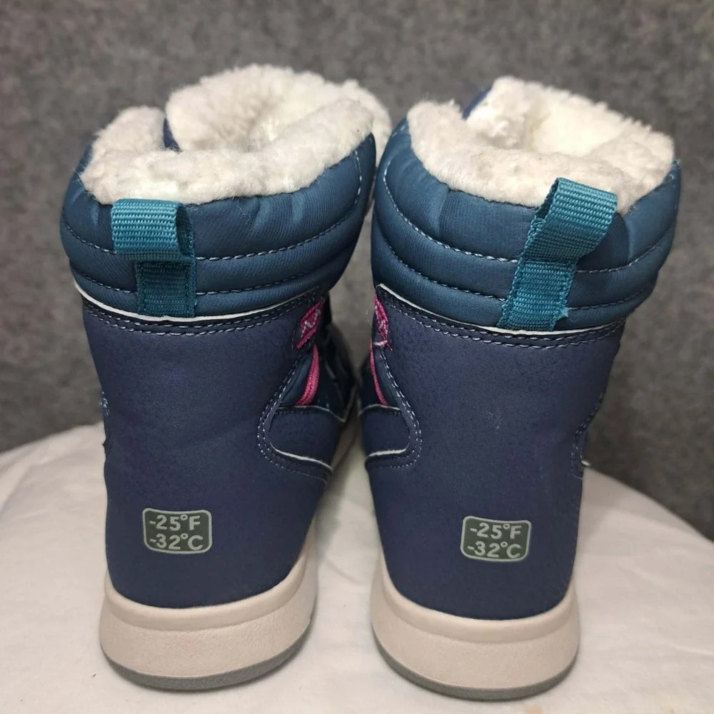 Merrell Waterproof Snow Boots Youth 13M Crush 3.0 Blue Lace Up Faux Fur MK166125